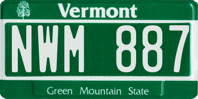 VT license plate NWM887