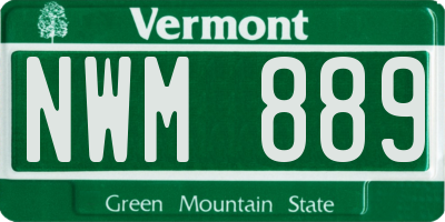 VT license plate NWM889