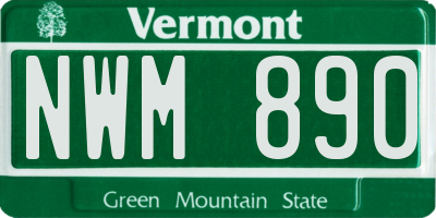 VT license plate NWM890