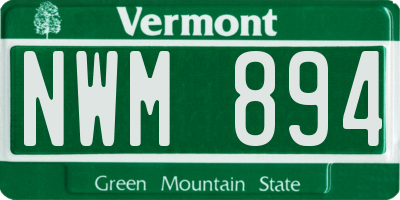 VT license plate NWM894