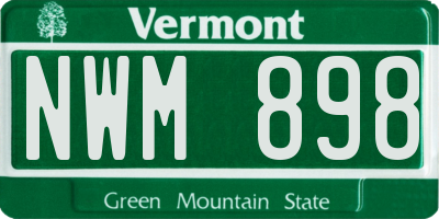 VT license plate NWM898