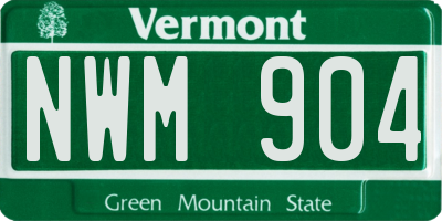 VT license plate NWM904