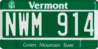 VT license plate NWM914