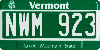 VT license plate NWM923