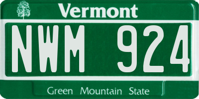 VT license plate NWM924