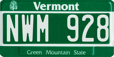 VT license plate NWM928
