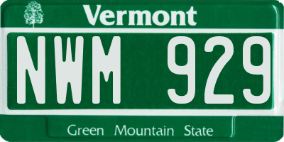 VT license plate NWM929