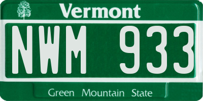 VT license plate NWM933