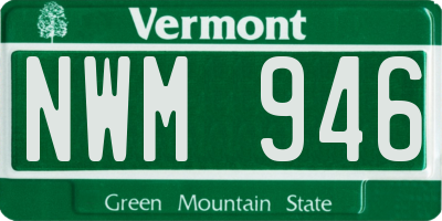 VT license plate NWM946