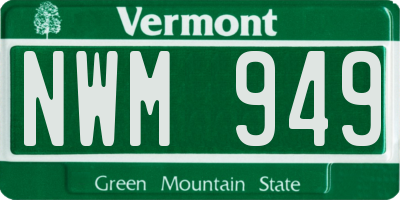 VT license plate NWM949