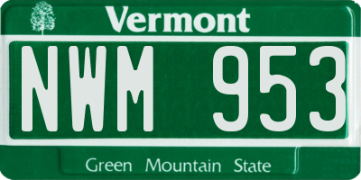 VT license plate NWM953