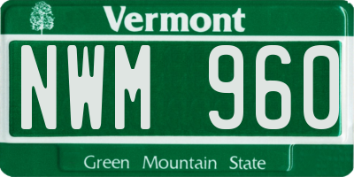 VT license plate NWM960