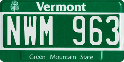 VT license plate NWM963
