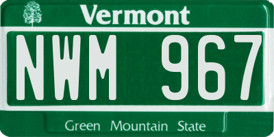 VT license plate NWM967