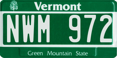 VT license plate NWM972
