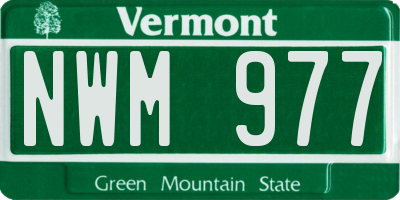 VT license plate NWM977