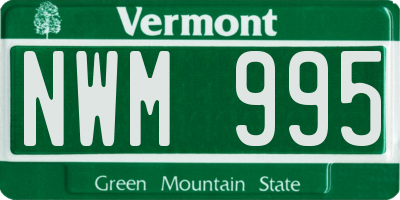 VT license plate NWM995