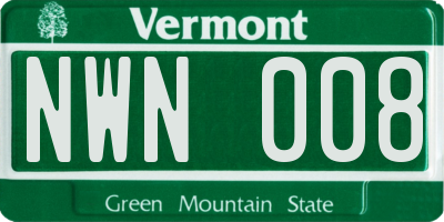 VT license plate NWN008
