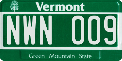 VT license plate NWN009