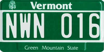 VT license plate NWN016