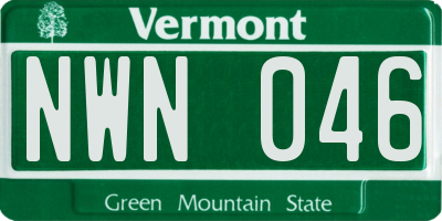 VT license plate NWN046