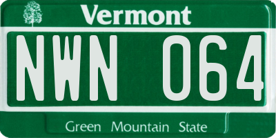 VT license plate NWN064