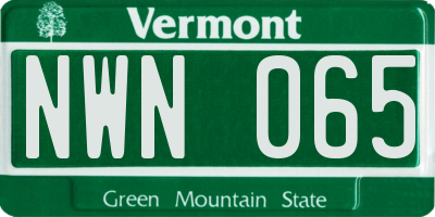 VT license plate NWN065