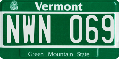 VT license plate NWN069