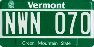 VT license plate NWN070