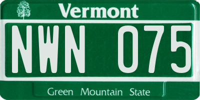 VT license plate NWN075