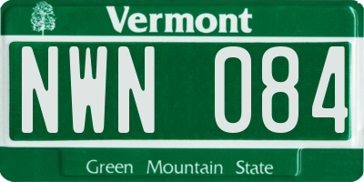 VT license plate NWN084
