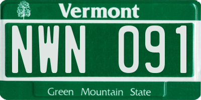 VT license plate NWN091