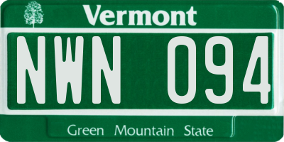 VT license plate NWN094