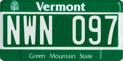 VT license plate NWN097