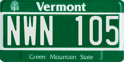 VT license plate NWN105