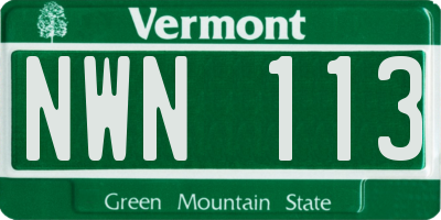VT license plate NWN113