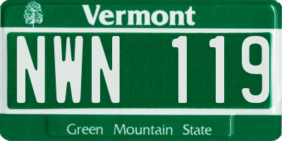 VT license plate NWN119
