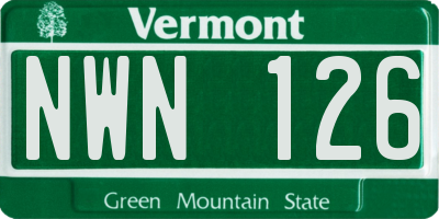 VT license plate NWN126