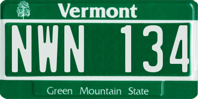 VT license plate NWN134