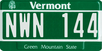 VT license plate NWN144
