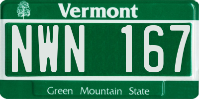 VT license plate NWN167