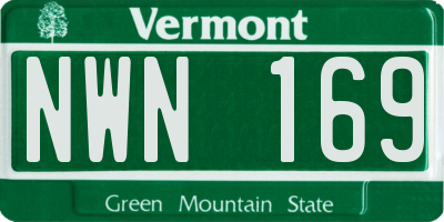 VT license plate NWN169