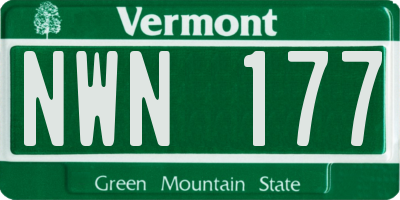 VT license plate NWN177