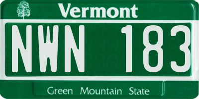 VT license plate NWN183