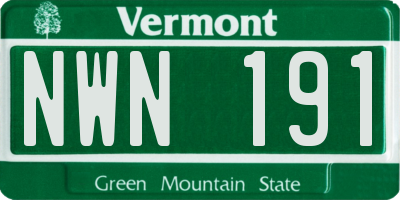 VT license plate NWN191