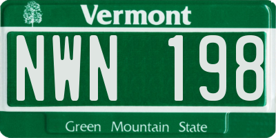 VT license plate NWN198