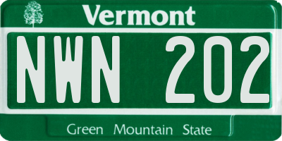 VT license plate NWN202