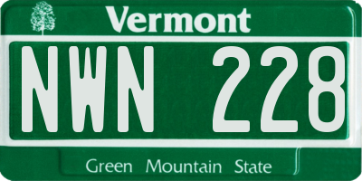 VT license plate NWN228