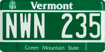 VT license plate NWN235