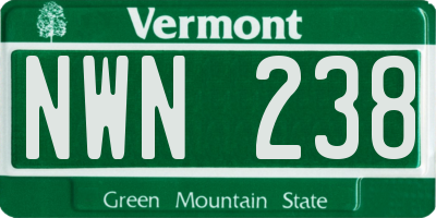 VT license plate NWN238